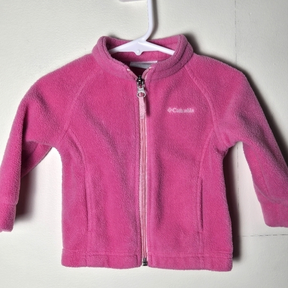 Infant Baby Girl's Columbia Pink Fleece Jacket, Size 6-12 Months - Picture 1 of 3